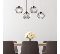 Luce a Sospensione Cavo Tessile Nero Amber K9 Cristalli Nero Opaco Big.light [EEK: Non valutato]