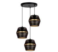 Luce a Sospensione Cucina Loft Metallo Nero Oro Ø45 CM E27 Pendelleuchte Pranzo