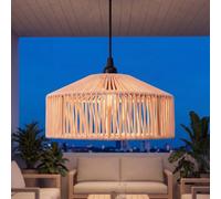 Luce a Sospensione Esterno E27 IP54 D: 30 CM Rotondo Corda Paralume Giardino