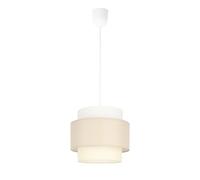 Luce a Sospensione Gelo Pendelleuchte Tessuto Bianco Hellbeige E27 Ø 20 cm
