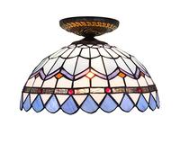 Luce A Sospensione, Lampada A Filo A Soffitto Tiffany da 12 Pollici, Lampadari di Vetro Color Tinte, Lampadina E26, Lampada A Soffitto Decorativa in Stile Victoria per Soggiorno, Camera da Letto