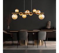 Luce a Sospensione Lampada Pendente 9-flammig Sfera di Vetro Amber LED L [EEK: F]