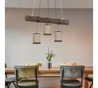 Luce a Sospensione Lampada Sala Pranzo 3-flammig Legno Beige Altezza Regolabile [EEK: Non valutato]
