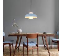 Luce a Sospensione Lampada Sala Pranzo da Cucina Vetro Opale E27 Blu Opaco [EEK: Non valutato]