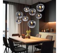 Luce a Sospensione Lampada Sala Pranzo Plafoniera di Design Vetro 8-Flammig [EEK: Non valutato]