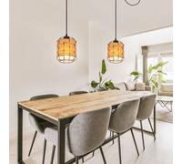 Luce a Sospensione Lampada Sala Pranzo Simil Legno Altezza Regolabile 2er Set [EEK: Non valutato]