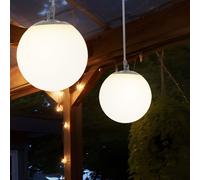 Luce a Sospensione Lampada Solare da Giardino Esterna Sfera Bianco LED 75 CM 2er