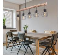 Luce a Sospensione Lampada Wood Casa di Campagna Griglia Tavolo da Pranzo 140 CM