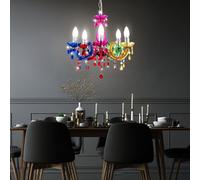 Luce a Sospensione Lampadario Kristallleuchte Colorato Camera Letto 5 Fiamma