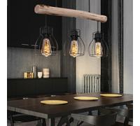 Luce a Sospensione Legno Coprire Lampada LED Filamento Tavolo da Pranzo Fascio [EEK: F]