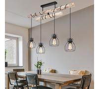 Luce a Sospensione Legno Fascio Griglia Nero 4-Flammig Altezza Regolabile [EEK: Non valutato]