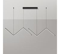 Luce a sospensione lineare geometrica, lampada a sospensione di striscia di metallo ultra-sottile con tonalità di silicone bianco, lampadario a LED moderno, sala da pranzo lampade a sospensione