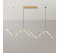 Luce a sospensione lineare geometrica, lampada a sospensione di striscia di metallo ultra-sottile con tonalità di silicone bianco, lampadario a LED moderno, sala da pranzo lampade a sospensione