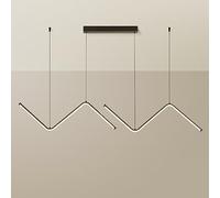 Luce a sospensione lineare geometrica, lampada a sospensione di striscia di metallo ultra-sottile con tonalità di silicone bianco, lampadario a LED moderno, sala da pranzo lampade a sospensione