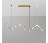 Luce a sospensione lineare geometrica, lampada a sospensione di striscia di metallo ultra-sottile con tonalità di silicone bianco, lampadario a LED moderno, sala da pranzo lampade a sospensione