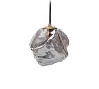 Luce a sospensione moderna Vetro cubo di ghiaccio Semplice lampadario a sospensione Art Deco Apparecchi di illuminazione a sospensione per soggiorno camera da letto Ristorante (Smoky grey,15CM)