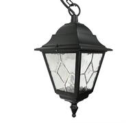 Luce a Sospensione Nero Vetro Ornamentale IP43 Rustico Leadworth Esterno Lampada