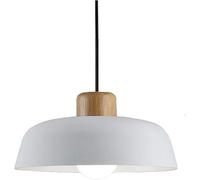Luce a sospensione nordica moderna, lampada a sospensione in legno con altezza regolabile da tonalità in metallo a 11,8 per apparecchi a sospensione piatti e a soffitto a sospensione per la camera da
