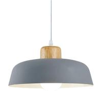 Luce a sospensione nordica moderna, lampada sospesa in legno con altezza regolabile da tonalità in metallo a 11,8 per apparecchi di illuminazione a sospensione piatto e con soffitto per il soffitto