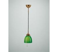 Luce a Sospensione Ottone Tavolo da Pranzo Vetro Verde Interruttore Ø15 CM