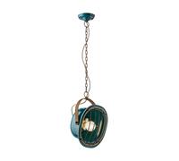 Luce a Sospensione Pendelleuchte Ceramica Metallo E27 Petrolio Antico B:27 CM