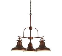 Luce a Sospensione Pendelleuchte Metallo Ø 63 CM 3-flammig E27 Braun Annata Sala