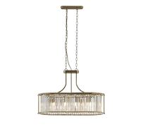 Lampadario Contemporaneo Victoria Acciaio Adjustable Vetro 5 Luci E27 [EEK: A++]