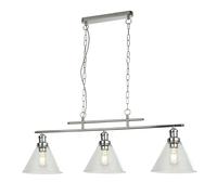 Luce a Sospensione Pendelleuchte Tavolo da Pranzo B:95 CM Cromo Chiaro Vetro