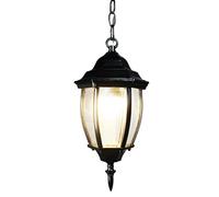 Luce a Sospensione per soffitto Esterno a 1 Luce Esterna Europea a Sospensione in Alluminio in Alluminio Nero Finitura Impermeabile a Pendente a Sospensione Lanterna a Discesa Regolabile per la