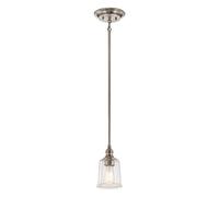 Luce a Sospensione Plafoniera Lampada Acciaio Vetro Stagno D 12,7 CM Sala Pranzo [EEK: Non valutato]