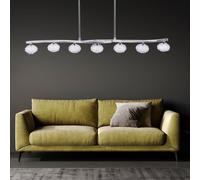 Luce a Sospensione Plafoniera Lampada Lampada 7 Fiamma Cromato Vetro Design [EEK: Non valutato]
