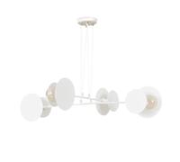 Luce a Sospensione Regolabile Bianco Moderno 4x E27 Metallo Lampada Sala Mererid