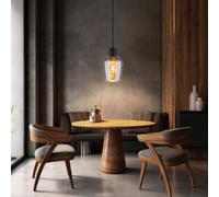 Luce a Sospensione Sala da Pranzo Lampada Soggiorno E27 Vetro Fumé Nero [EEK: Non valutato]