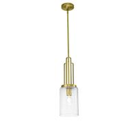 Luce a Sospensione Vetro Schermo E27 B:17,8 CM IN Ottone Art. Deco Cucina