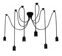 Luce a sospensione vintage Light Sospensione Porta E27 Sospensione Cla lampadario a sospensione vintage con cavo regolabile, a soffitto ragno antico illuminazione nera lampada a sospensione per soggio