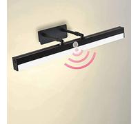 Luce a Specchio da Bagno con Rilevatore Di Movimento Luce Anteriore a Specchio Nero con Interruttore Lampada a Specchio da Vanità Regolabile Luce da Bagno per L'Illuminazione Dell'Armadio da Spogliato