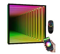 Luce a Specchio Infinita 3D, Lampada a Sospensione a Specchio | Luci artistiche decorative geometriche che cambiano colore, adatte for sale da gioco, feste, bar e(C,70cm)