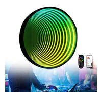 Luce a specchio infinita con telecomando, lampada a tunnel a specchio infinito 3D, lampada da parete a LED multicolore dimmerabile da sogno, per decorazioni feste di Natale, sala per matrimoni 70cm-A