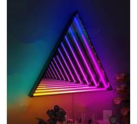 Luce a specchio infinita con telecomando, lampada a tunnel a specchio infinito 3D, lampada da parete a LED multicolore dimmerabile da sogno, per decorazioni feste di Natale, sala per matrimoni 70cm-B