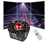 Luce a testa mobile a 6 bracci con effetti di illuminazione scenica RGBW 4 in 1 e effetti stroboscopici, telecomando, DMX512, AUTO, attivato dal suono e Master-Sl