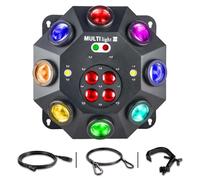 Luce a testa mobile, luci da palco per DJ a LED 4 in 1 RGBW da 150 W, luci per DJ con rotazione infinita e attivazione del suono per matrimoni, feste con DJ e live house