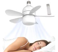 Luce a ventola a presa - Ventile per lampadina piccola con ventilatori a a telecomando con luci e remoto | Bulbi per ventole creative con 3 modalità di luce, migliora l'atmosfera per le modal