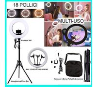 LUCE AD ANELLO 18" LED CON CAVALLETTO TREPPIEDI PER VIDEO FOTO YOUTUBE TWITCH [EEK: A+++]