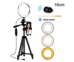 Luce ad anello con treppiede estensibile, regolazione dell'altezza con un solo pulsante per un'impostazione rapida in 20 secondi, ideale per lezioni