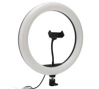 Luce ad anello da scrivania da 13" con supporto per telefono | luce LED per selfie per videoLuce da studio regolabile, luce anulare a LED con presa USB per lo streaming di selfie e trucchi