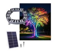 Luce Ad Anello Per Albero A LED RGB Ad Energia Solare, Luce Decorativa | Controller Remoto, Resistente All'acqua IP65, Alluminio E Vetro Temperato, Giuntabile, Resistente Al Gelo,Al Calore(4Packs)