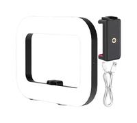Luce ad anello per fotografia, luce ad anello per selfie, portatile, ad alta luminosità, con stabilizzatore video quadrato, lampada di riempimento per streaming, prodotti fotografici