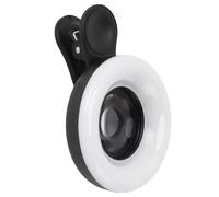 Luce Ad con Mini Clip per Telefono, Luce Ad per Obiettivo Telefono, Temperatura Colore Regolabile, Ricaricabile con Batteria Al Litio da 100 MAh per la Fotografia (BLACK)