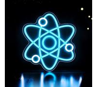 Luce Al Neon Atomica LED Scienza,Luce Al Neon Atomica Dimmerabile Molecola | Targa da parete al neon ispiratrice per laboratorio di chimica, decorazione da parete per camera da letto