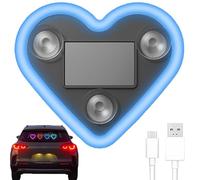 Luce al neon con montante C a forma di cuore a LED wireless ad energia solare, luci d'atmosfera per interni auto, luce per finestra a LED al neon a forma di cuore d'amore (Blue)